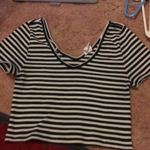 Black and white stripped crop top